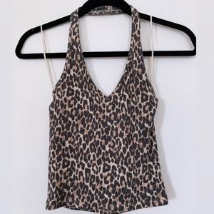 American Eagle cheetah print halter top